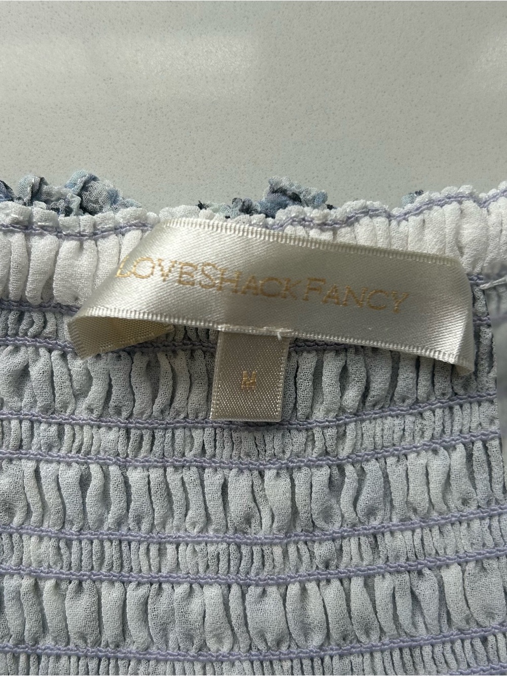 LoveShackFancy Blue and White Floral Ruffle Mini Skirt - Picture 3 of 6